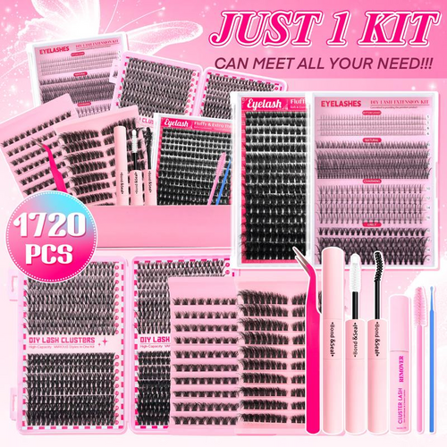 1720pcs Lash Cluster Extensions Set