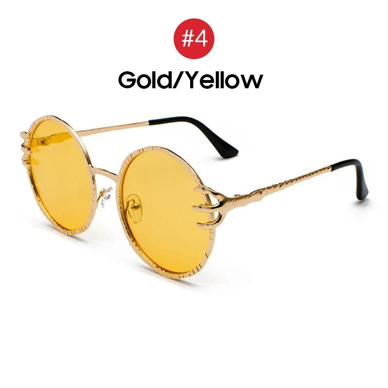 Retro Skull Claw Round Sunglasses